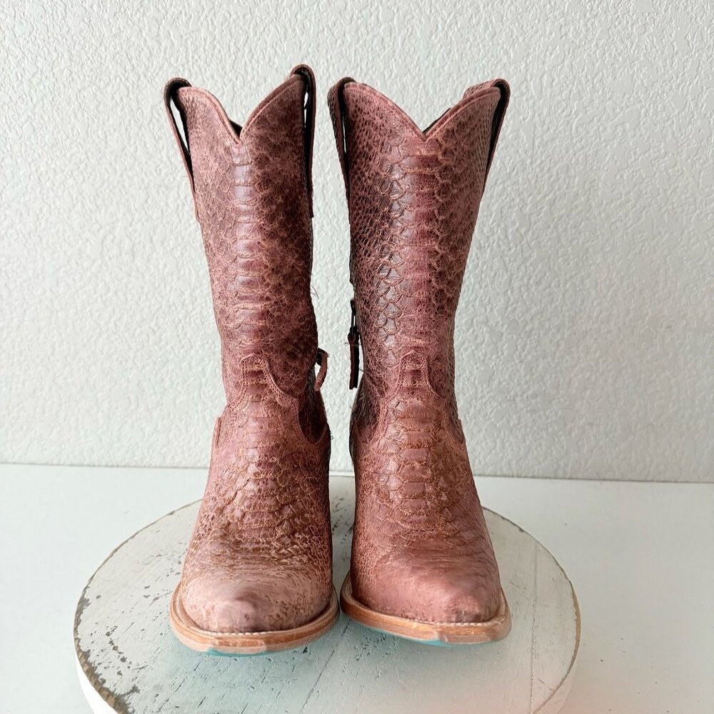 Lane NICE VICE Womens PInk Cowboy Boots Western Midi Calf Snip Toe Size 9.5 - Picture 6 of 13
